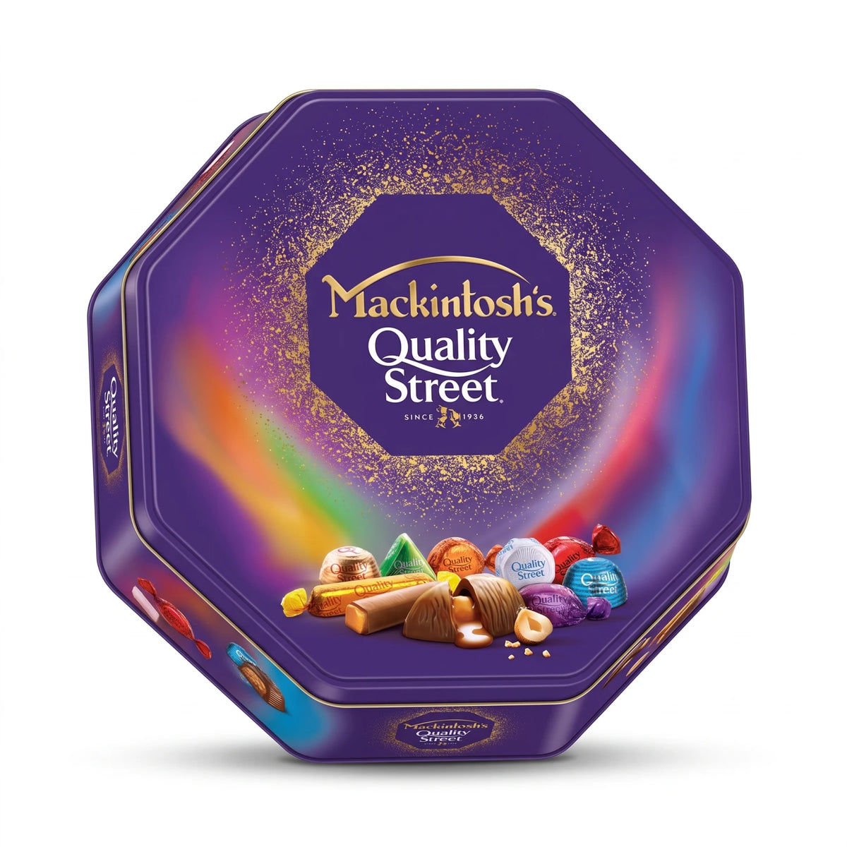 Mackintosh's Quality Street Assorted Chocolates – Decorative Purple Metal Tin with Individually Wrapped Confectionery