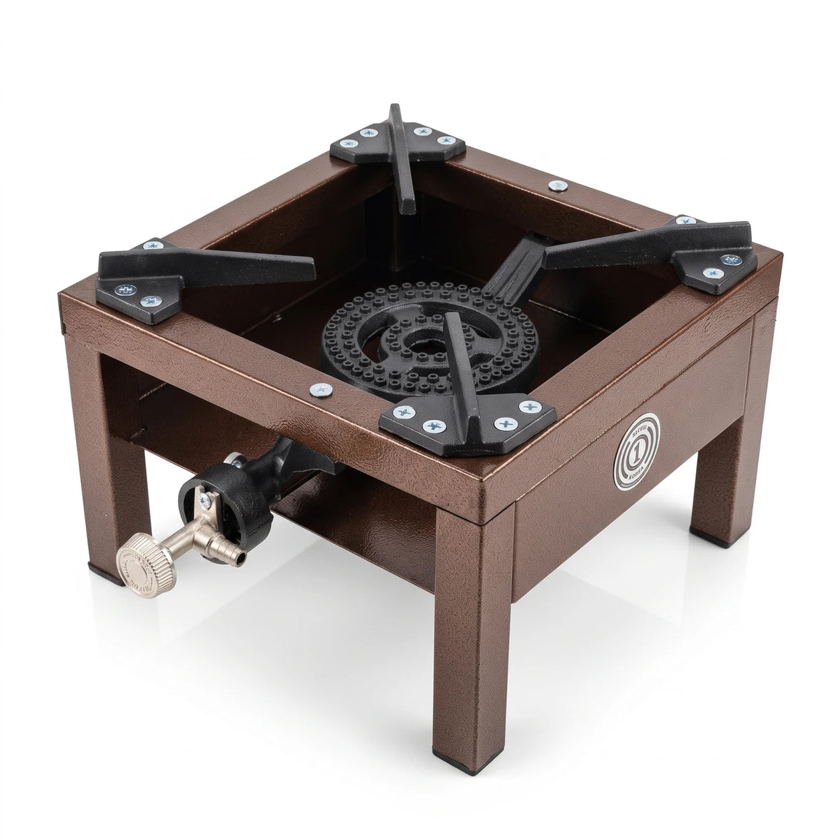 Omega 1 Korea heavy-duty Brown Single-Burner Portable Cast-Iron Gas Stove – 20 x 26 x 35 cm for Outdoor Cooking and Camping