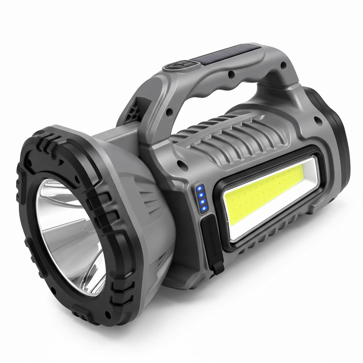 Hurry.bolt Handheld Work Light – Solar Charging, Gray and Black, 11 x 9 x 18 cm Portable Light with Multiple Panels