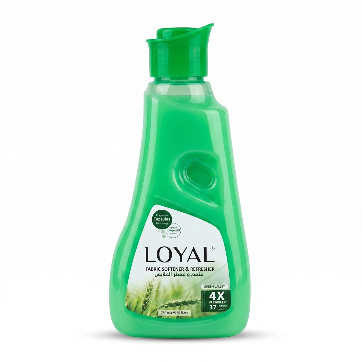LOYAL Fabric Softener & Refresher Green Valley 750ml | Fragrance Capsules Technology | 4X Freshness | Up to 37 Loads
