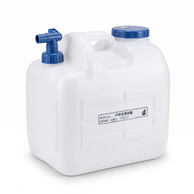 Portable Plastic Water Container With Faucet, 23L – Outdoor Camping Water Storage Tank with Tap, Carrying Handle, Screw-Top Opening, 40 x 25 x 34cm