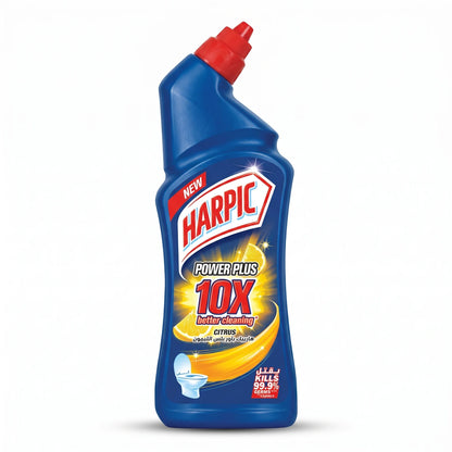 Harpic Power Plus Citrus Toilet Cleaner – Citrus Scent | Hydrochloric Acid Formula | Blue Bottle with Red Cap
