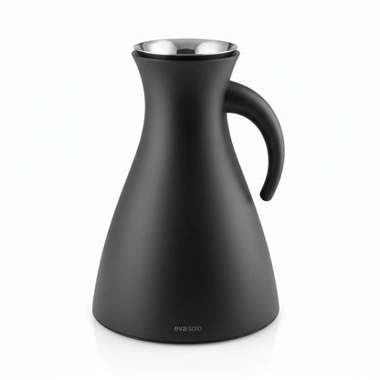 Eva Solo Matte Black Vaccum Flask – 1 Liter | Premium Plastic | Leak Proof | Keeps Drinks Hot or Cold