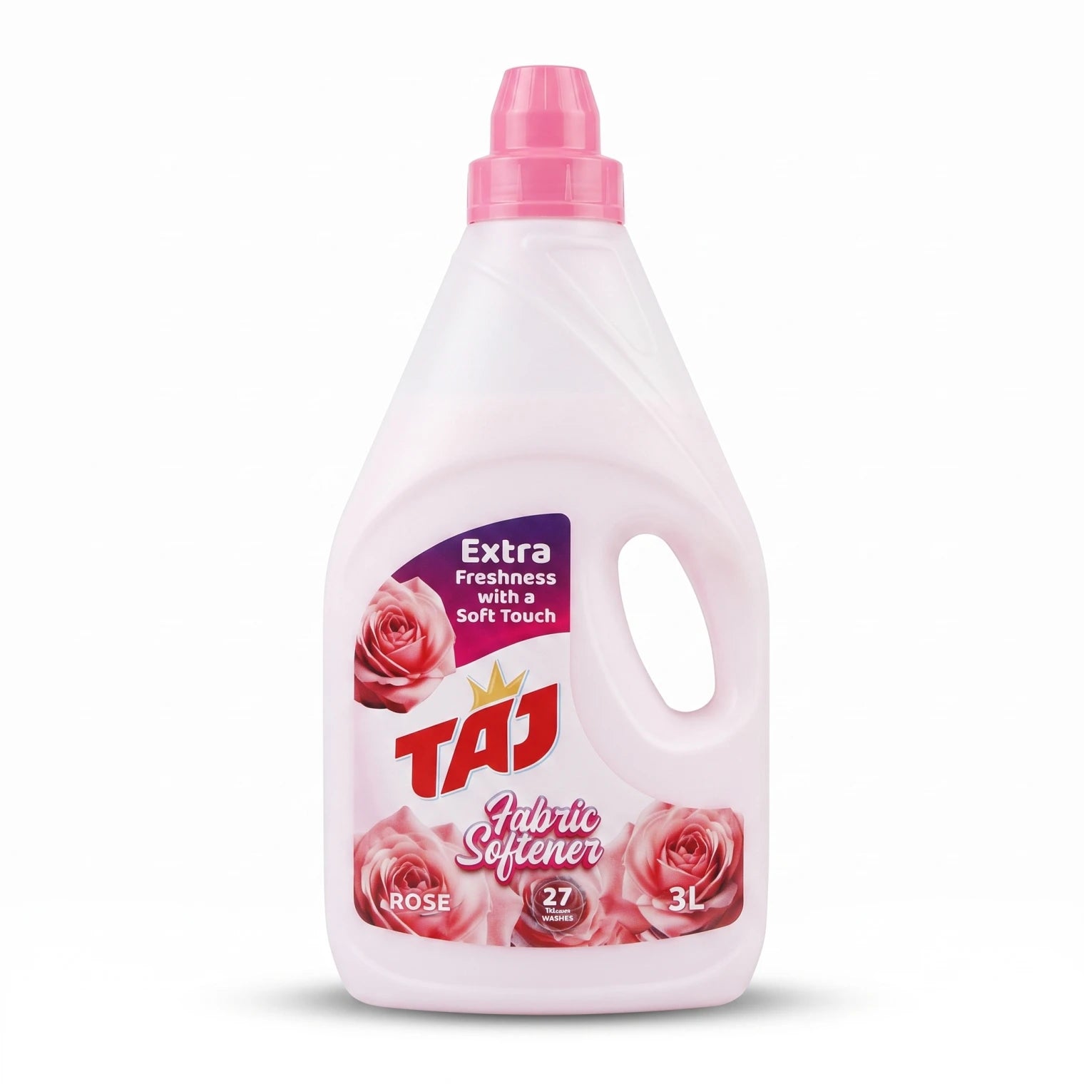 Taj Fabric Softener Rose – 3 Liters | Extra Freshness with a Soft Touch | 27 Washes
