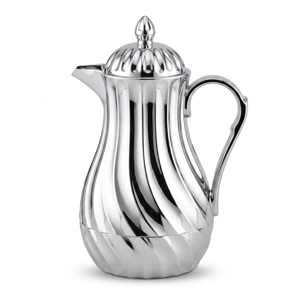 Regal Metal Vacuum Flask 0.5L – Swirled Ribbed Design | Leak-Proof Tea & Coffee Flask, 12-Hour Hot, 24-Hour Cold