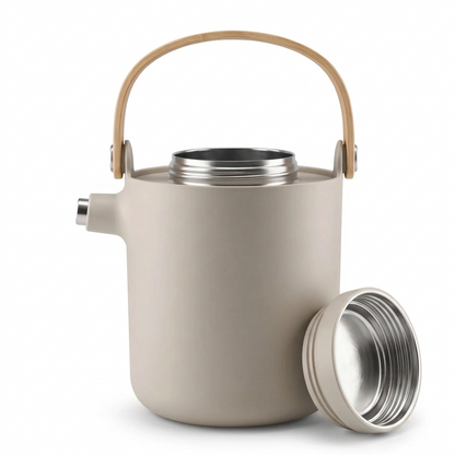 Eva Solo Nordic kitchen tea vaccum "Sand" – 1 Liter | Hot for 12 Hours, Cold for 24 Hours | Leak Proof Flask