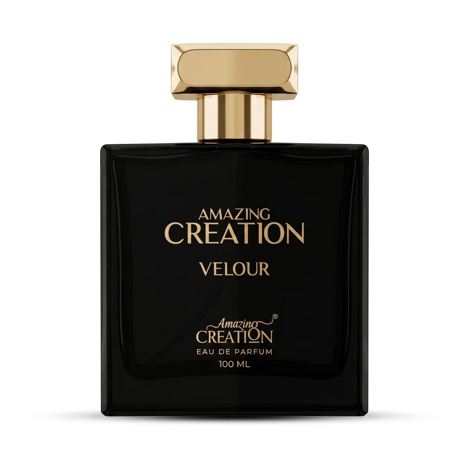 Amazingo AMAZING CREATION Velour Eau de Parfum 100 ML – Black Rectangular Bottle with Gold-Tone Cap