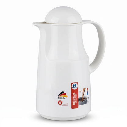 Markutec German-Made White Vaccum Flask 1 Liter – Leak-Proof Insulated Thermal Carafe for Tea and Coffee