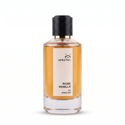 Spectra Rose Vanille Fragrance 100 ML – Amber Scented Liquid | Clear Bottle with Black and Gold Cap