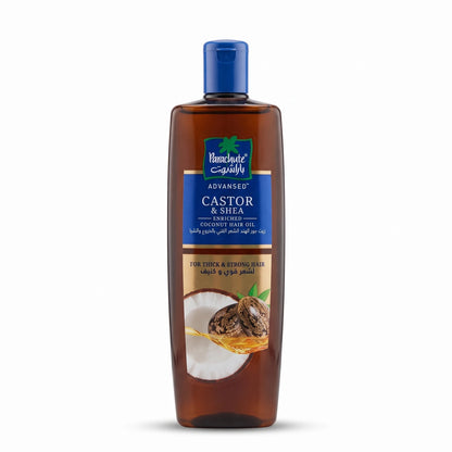 Parachute Advanced Castor & Shea Hair Oil 300 ml – Coconut Enriched | Nourishing Oils | For Thick & Strong Hair