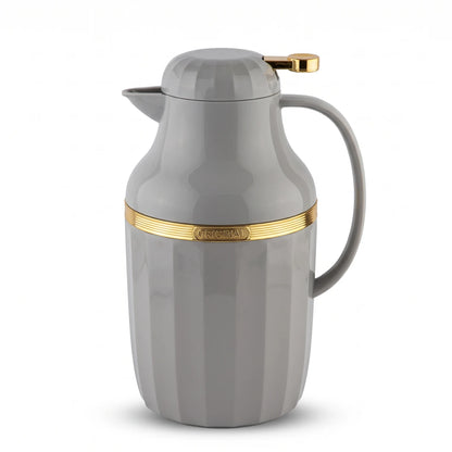 HAMID Grey and golden vaccum flask – 2.0 Liters | Leak Proof | Keeps Tea and Coffee Hot or Cold