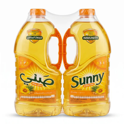 EVERYDAY Blended Vegetable Cooking Oil 2 x 1.5 Liter Bottles | Multipurpose Palm Super Olein & Sunflower Oil for Frying, Cooking and Roasting