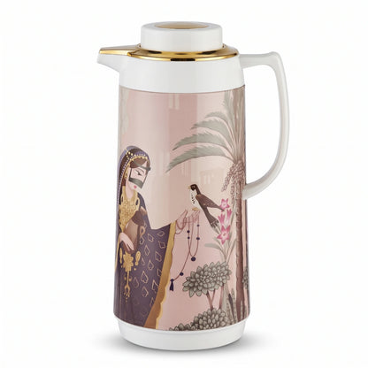 SIMBA MKUBWA Vaccum Jug 1.6 Liters – Arabic Women Heritage Artwork | 12-Hour Hot, 24-Hour Cold | Leak-Proof Tea & Coffee Server