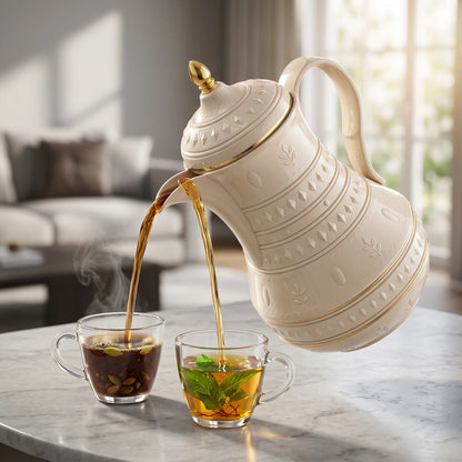 Rose Decorative Vaccum Flask 1 Liter – Leak Proof Tea and Coffee Flask | Keeps Hot 12 Hours, Cold 24 Hours