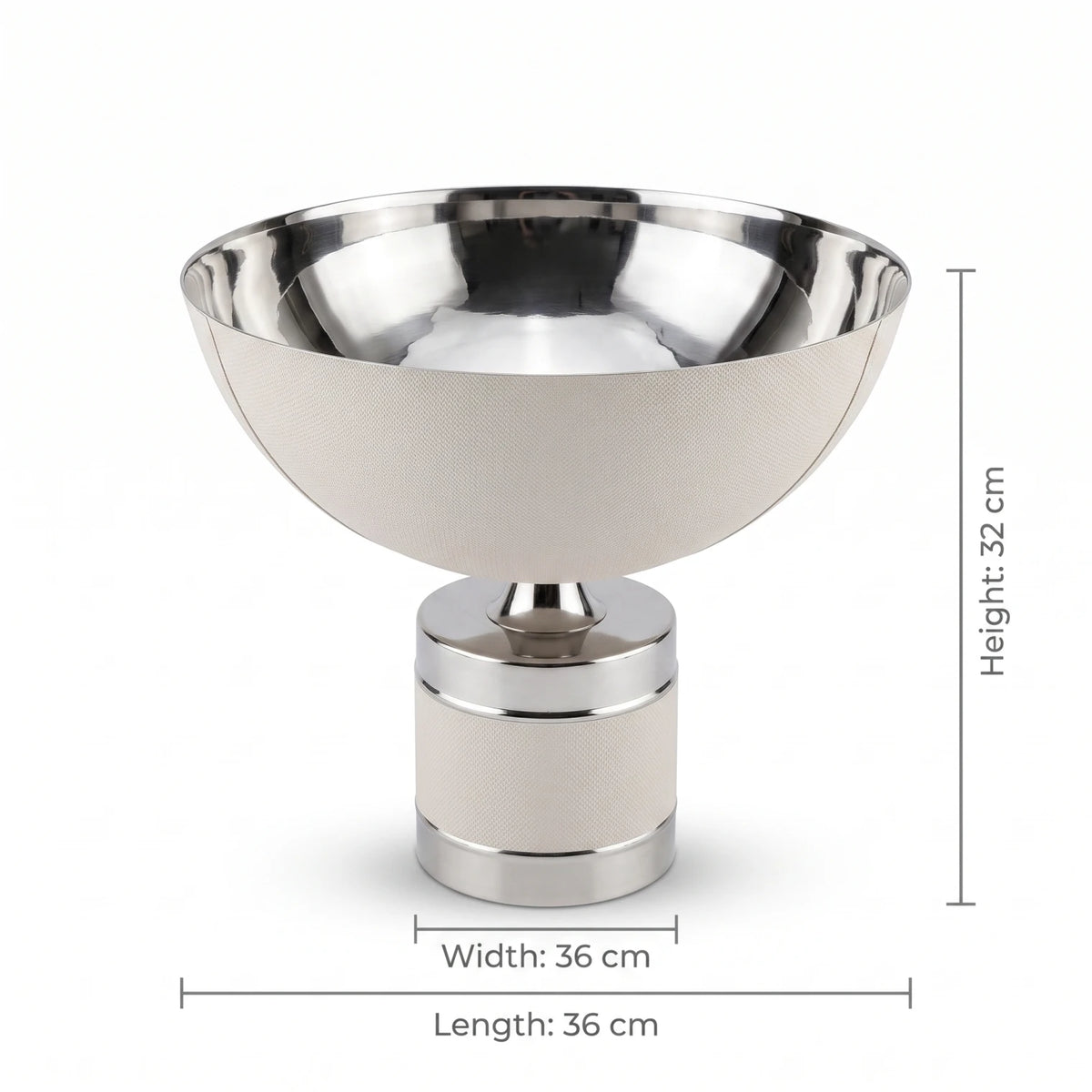 Decorative Metal Bowl with Base – 32 × 36 × 36 cm | Tabletop Display Accent