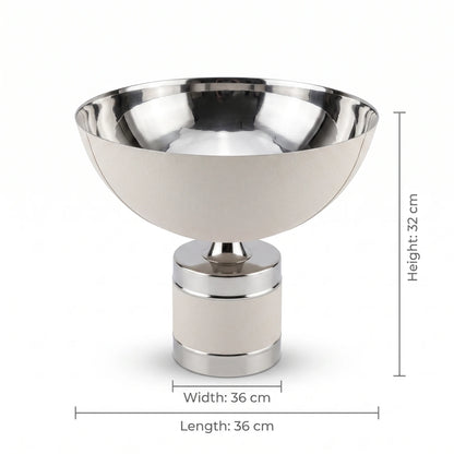 Decorative Metal Bowl with Base – 32 × 36 × 36 cm | Tabletop Display Accent
