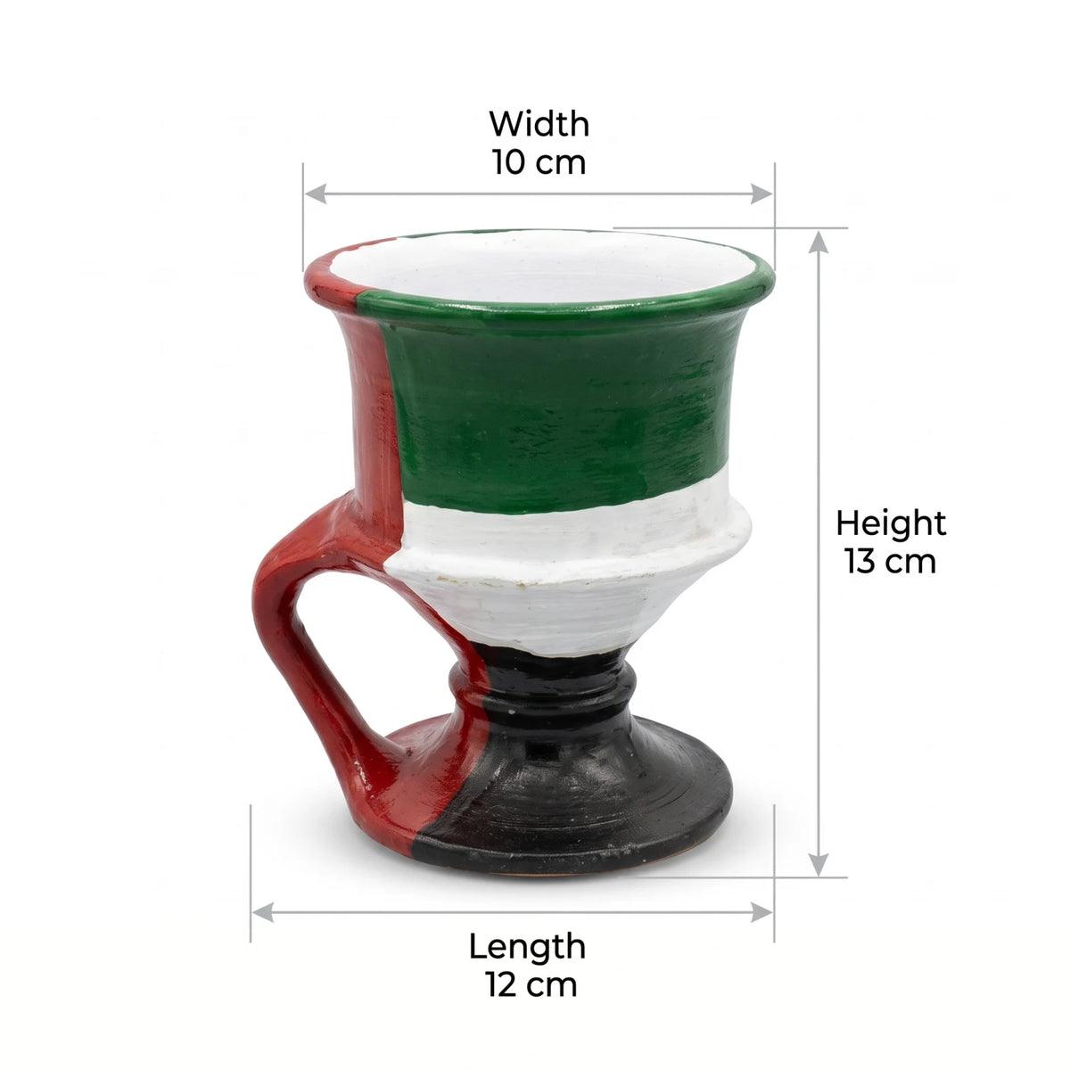 UAE Flag Colors Painted Incense Burner (Madkhan) – 13 x 10 x 12 cm | National Day Celebration Decoration