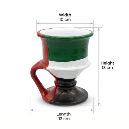 UAE Flag Colors Painted Incense Burner (Madkhan) – 13 x 10 x 12 cm | National Day Celebration Decoration