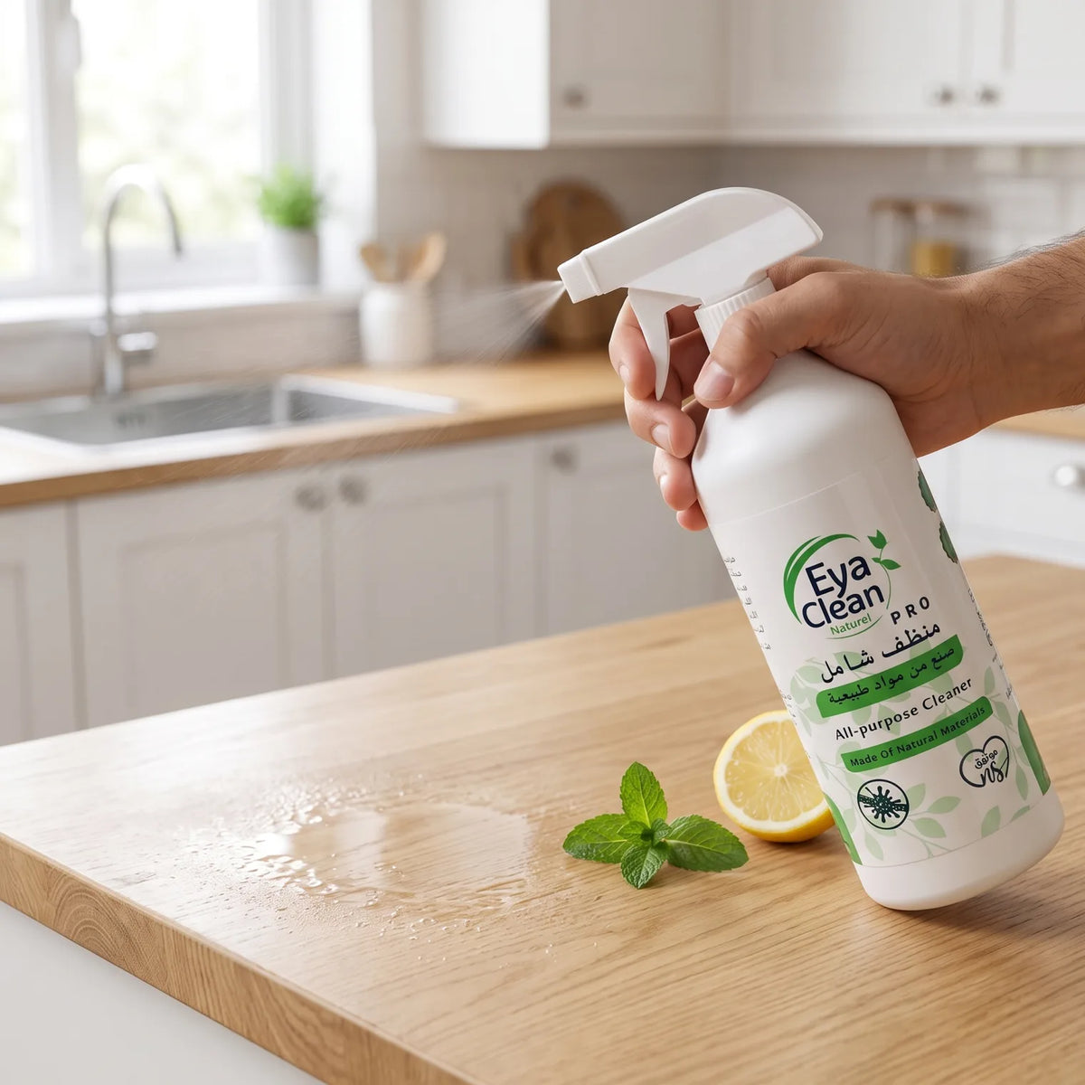 Eva Clean Naturel All-Purpose Cleaner 1 Liter – PRO Formula with Natural Materials and Antibacterial Cleaning for Everyday Household Surfaces
