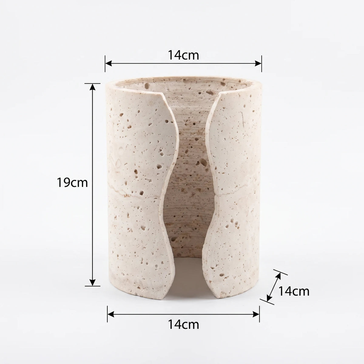 Natural Travertine Stone Tissue Tube – 19cm x 14cm x 14cm | Stone Tissue Holder for Home and Office