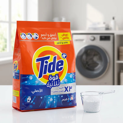 Tide Powder Detergent 4 kg – 23 Washes | 3X Extra Cleaning Ingredients | Original Laundry Detergent for Automatic Washing Machines