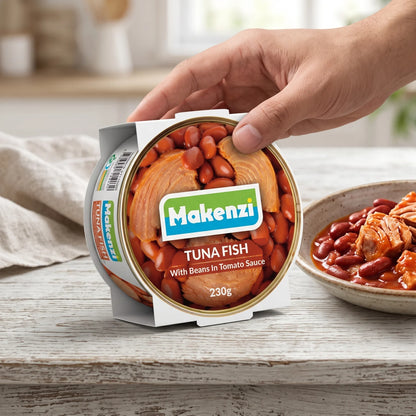 Makenzi Tuna Fish with beans in tomato sauce 230g – Canned Food with Tuna, Beans and Tomato Sauce
