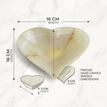 Marble Heart Shape Bowl – 16 cm Decorative Serving Dish for Tabletop Display and Everyday Home Organisation