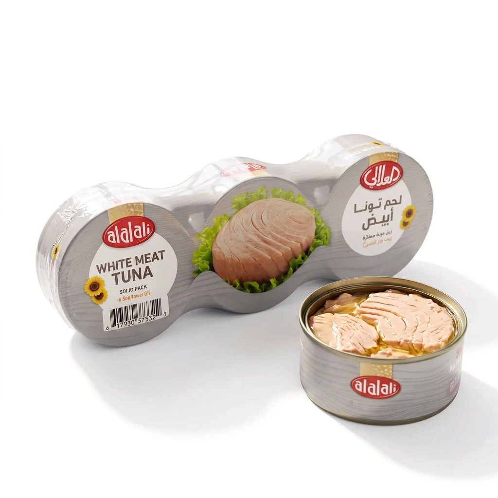 alalali WHITE MEAT TUNA – 3 علب × 170 غ | تونة قطع متماسكة بزيت دوار الشمس | تونة معلبة للوجبات اليومية