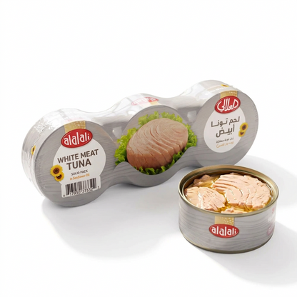 alalali WHITE MEAT TUNA – 3 علب × 170 غ | تونة قطع متماسكة بزيت دوار الشمس | تونة معلبة للوجبات اليومية