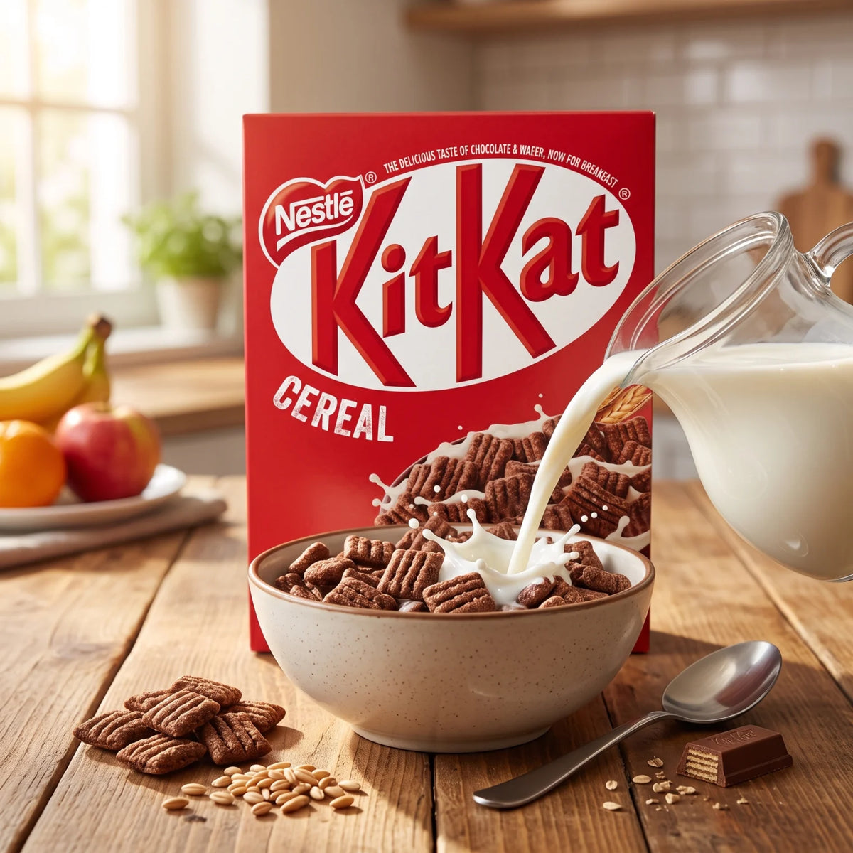 Nestlé KitKat CEREAL 330 g Chocolate Breakfast Cereal with Whole Grain Pieces, Milk Chocolate and Wafer Flavour