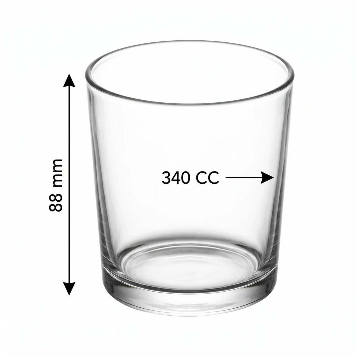 LAV 3 Pieces Glass Set – 340 CC Clear Tumblers with Thick Bases, 88 mm Height, Dishwasher Safe Drinking Glasses Made in turkey