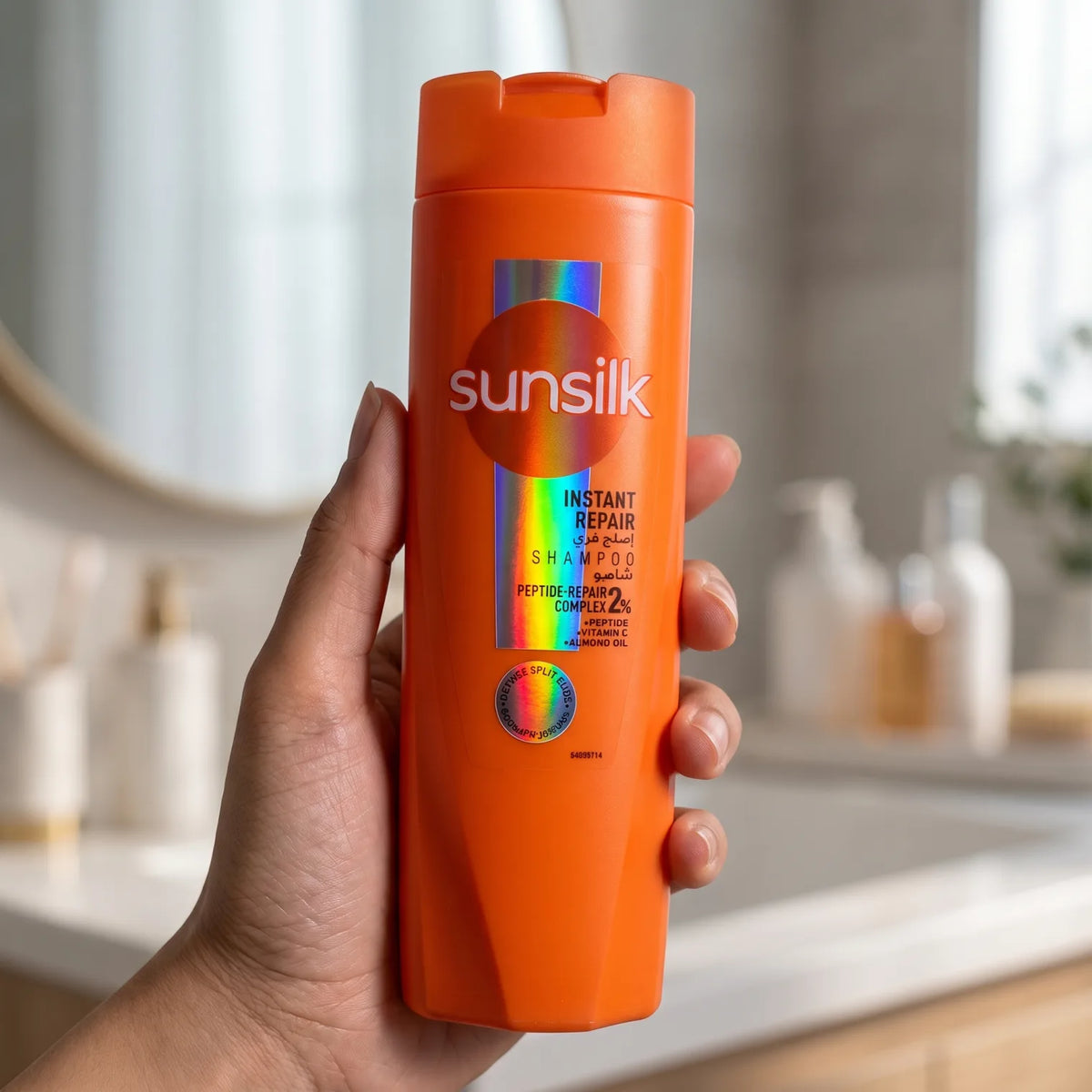 sunsilk Instant Repair Shampoo – Peptide, Vitamin C & Almond Oil | Peptide-Repair Complex 2% | Split-End Repair