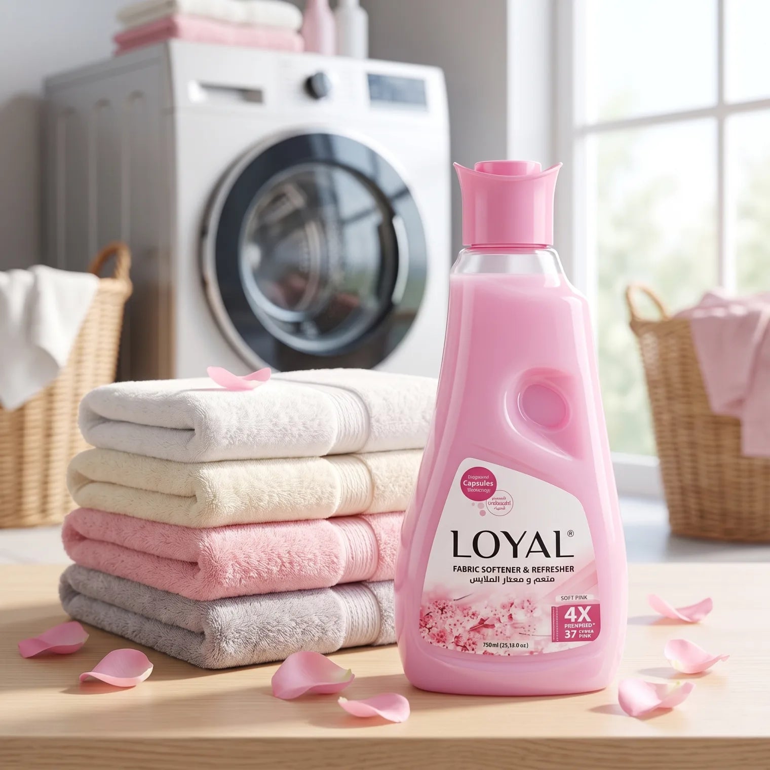 Loyal Fabric Softener & Refresher Soft Pink 750ml | Fragrance Capsules Technology | 4X Freshness | Colour Protection