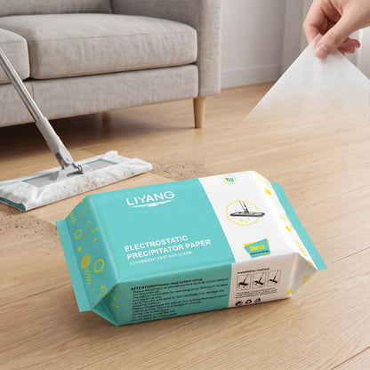 LIYANG ELECTROSTATIC PRECIPITATOR PAPER 30PCS – Disposable Electrostatic Mop Cleaning Sheets for Fast Floor and Sofa-Bottom Dust Removal