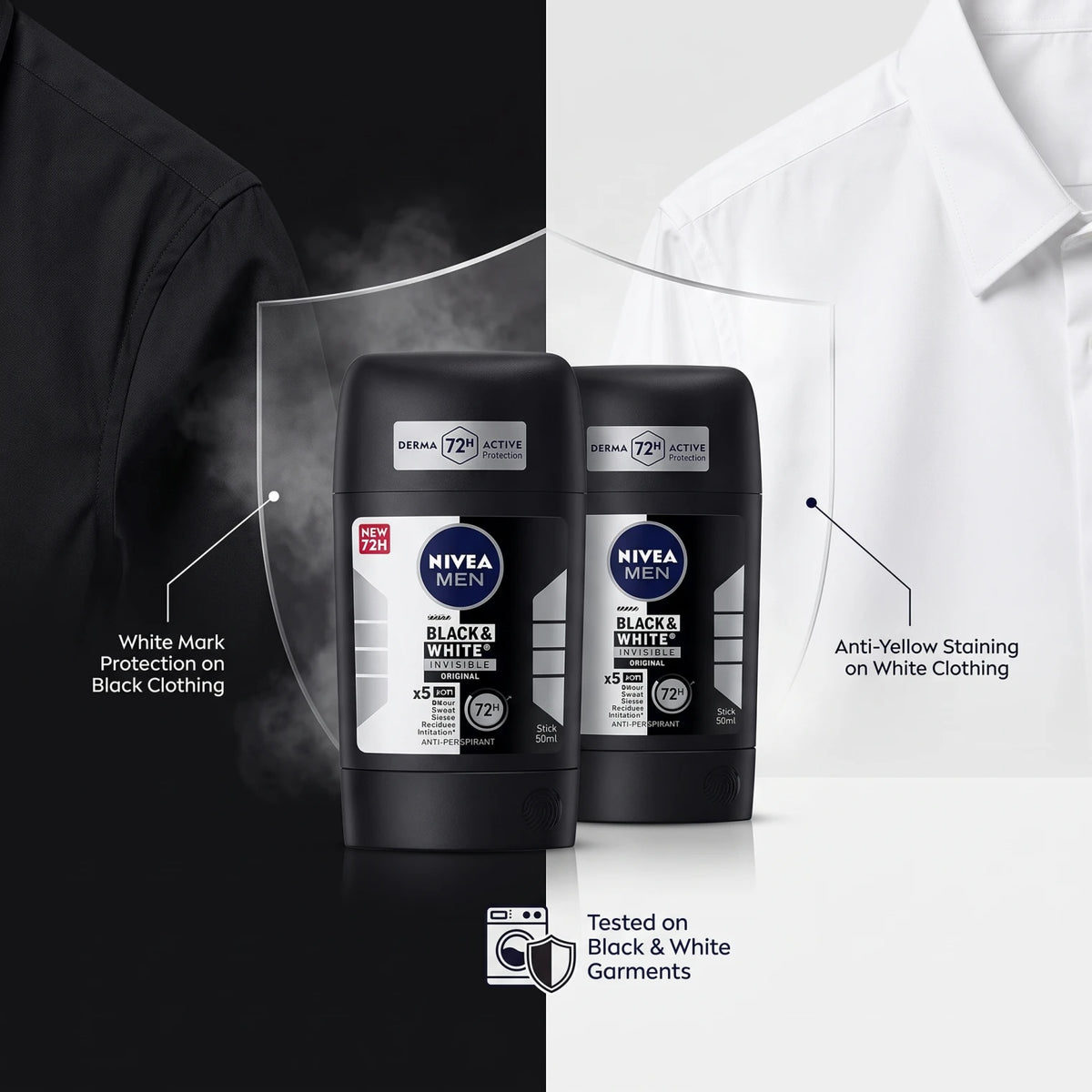 NIVEA Personal Care Product 50 ml – White Mark Protection for Black Clothing and Anti-Yellow Staining Care