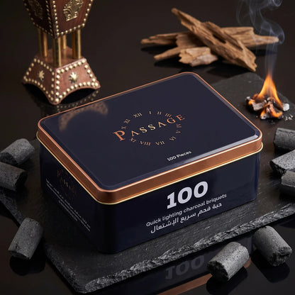 Passage Quick Lighting Charcoal Briquets – 100 Pieces | Convenient Charcoal Fuel
