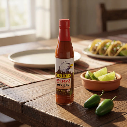 Excellence Mexican Hot Sauce – 88 mL (3 fl oz) Bottle | Bilingual English and Arabic Label | Product of USA