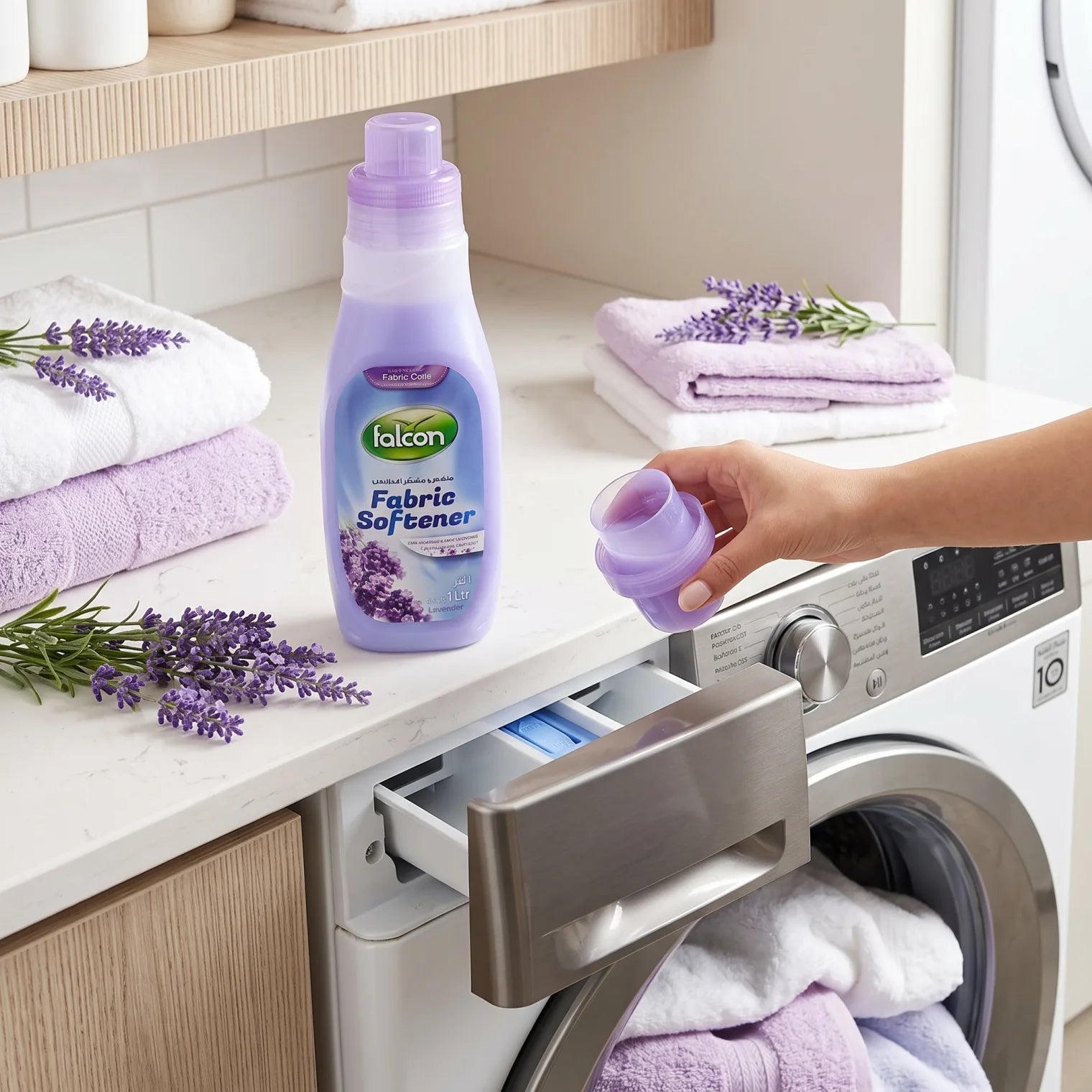 Falcon Fabric Softener Lavender 1 Liter | Floral Scent, Color Protection & Fabric Care