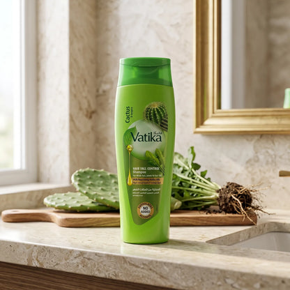 Vatika Hair Fall Control Shampoo – Cactus & Gergery | Nourishing Vatika Oils | For Weak Hair