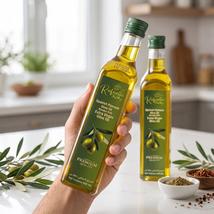Rafaella Spanish Pomace Olive Oil 2 x 500 ML – Blended With Extra Virgin Olive Oil | Golden Yellow Oil for Everyday Cooking
