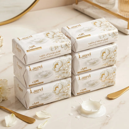 Laurel Temptation Moisturizing Milk Cream – Milk Variant, 6 Packages | White and Gold Floral Design