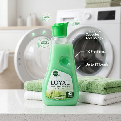 LOYAL Fabric Softener & Refresher Green Valley 750ml | Fragrance Capsules Technology | 4X Freshness | Up to 37 Loads