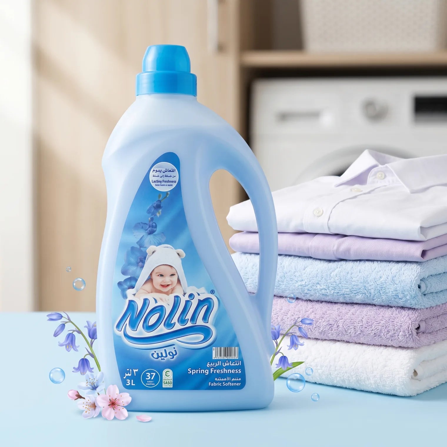 Nolin Fabric Softener – Spring Freshness, 3 Liters | Lasting Freshness | 37 Washes
