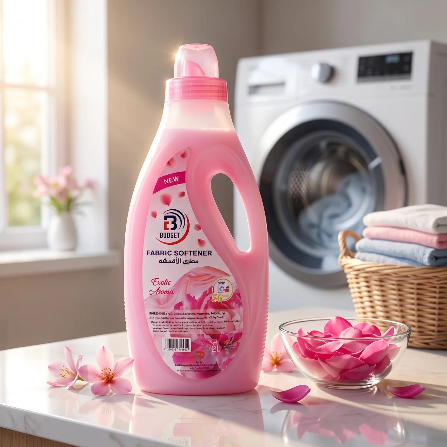 E3 Budget Fabric Softener Exotic Aroma 2 Liters – 50 Washes | Manual and Machine Washing