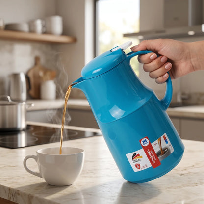 Markutec Peacock vaccum flask 1 Liter – Plastic Body | Leak Proof | Keeps Tea and Coffee Hot or Cold