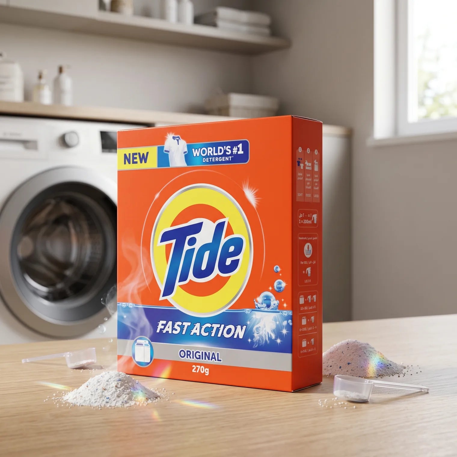 Tide Powder Detergent 270g Original – Fast Action Laundry Detergent