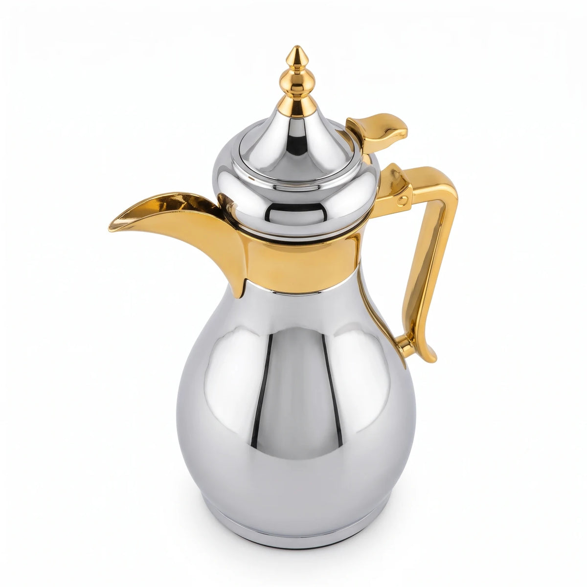 Ansa Traditional Arabic Stainless Steel Vacuum Flask – 0.35 or 0.6 Liters | Pink Glass Interior | Leak Proof Tea and Coffee Server - Silver - Gold / 0.6 Liters - Image 2