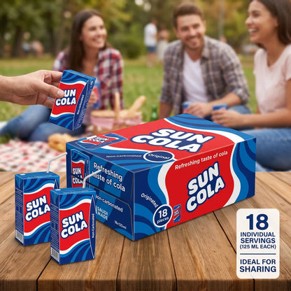 Sun Cola Original Cola Beverage – Package of 18 Pieces, Each 125 ML | Convenient Multipack for Sharing and Everyday Serving