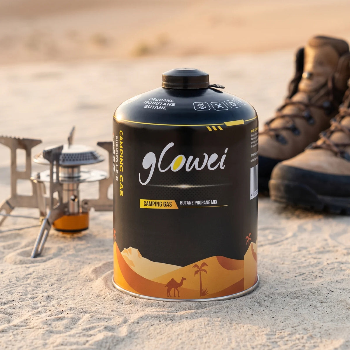 Glowei campig gas butane propane mix, 450g – Camping Gas Canister with Screw-Type Valve and Cap
