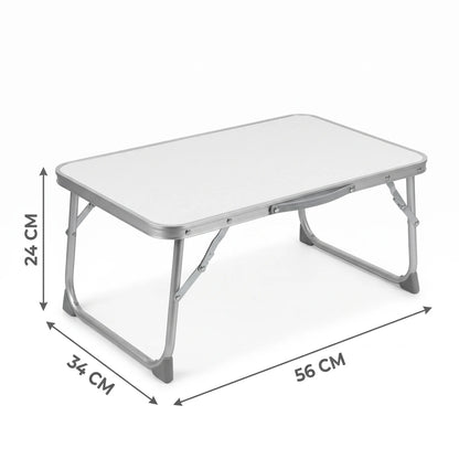 Aluminium Alloy Foldable Camping Table – 24 H x 34 W x 56 L cm | Rounded-Corner Outdoor Table with Folding Legs and Support Braces